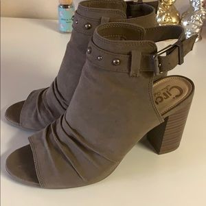 Open toe and open heel booties! Small heel